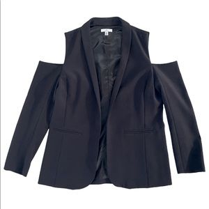 Halston Steel Blue Cold Shoulder Blazer